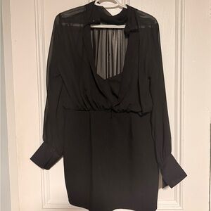 H&M Black Long-Sleeve V-Neck Women’s Dress